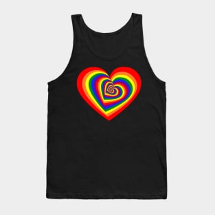 Rainbow heart swirl Tank Top